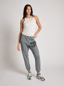 Women | FREECITY | Large Sweatpant | Grey/Pink