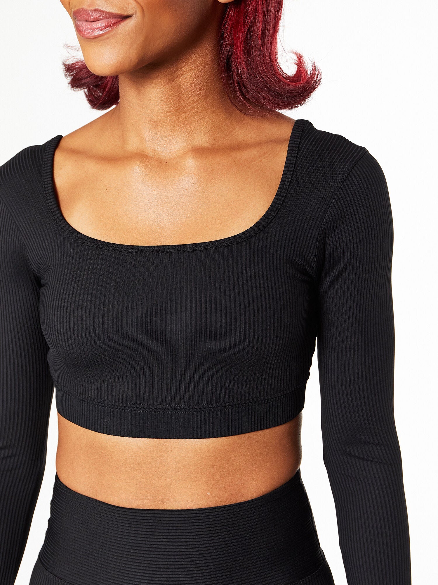 Women | Year of Ours | Ribbed Cropped Long Sleeve | Black