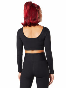 Women | Year of Ours | Ribbed Cropped Long Sleeve | Black