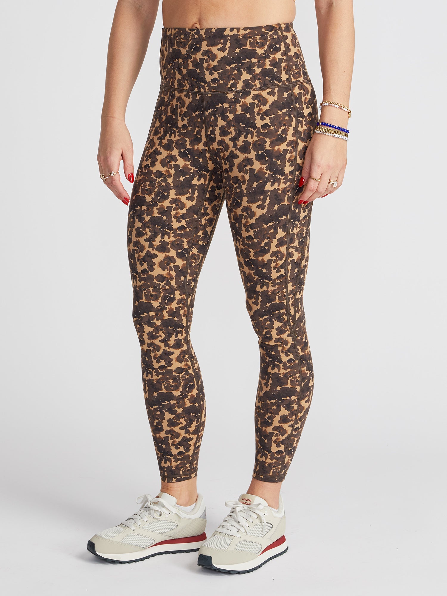 Women | Varley | Form High Pocket Legging 25" | Cocoa Block Floral