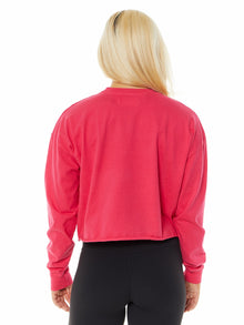 Julia Crop Long Sleeve | Hot Pink