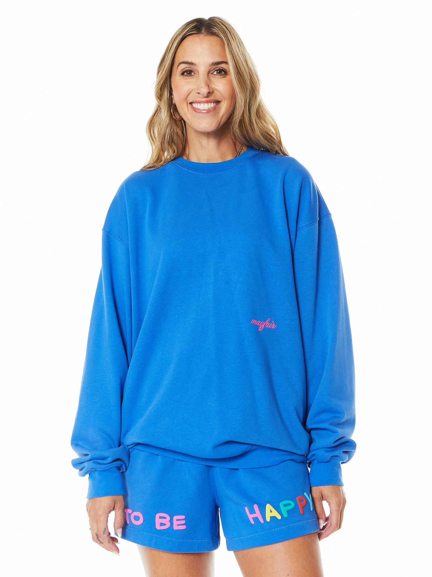 The Mayfair Group | You Deserve To Be Happy Crewneck | Blue