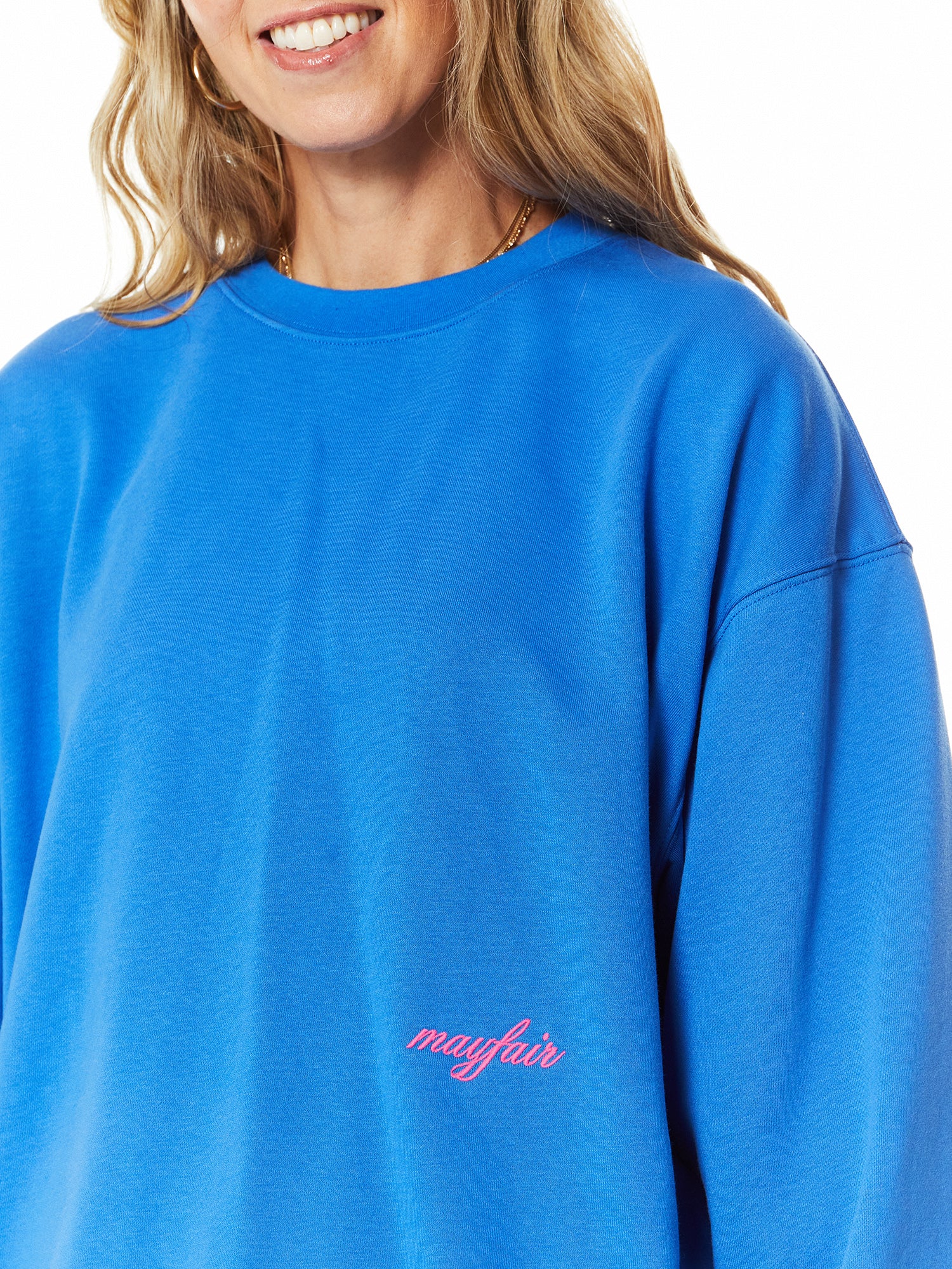 The Mayfair Group | You Deserve To Be Happy Crewneck | Blue