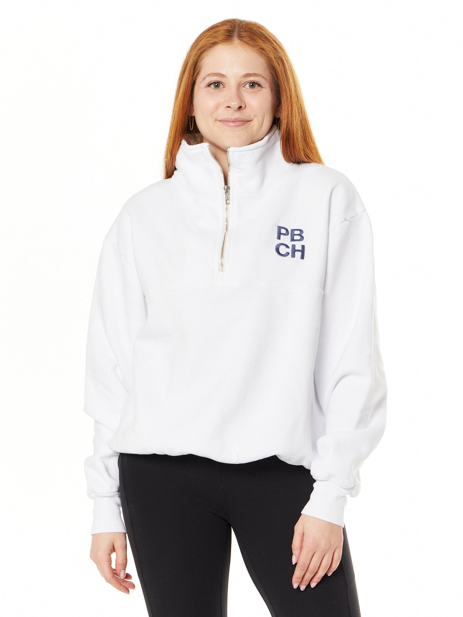 Katie 1/4 Zip Sweatshirt | White