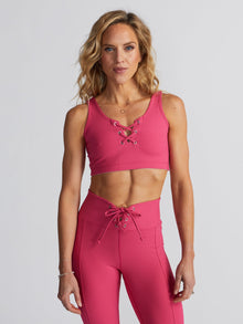 Women | Year of Ours | Ribbed Football Bra | Magenta