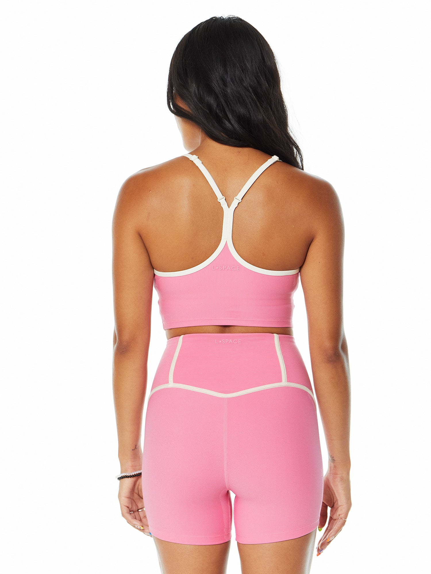 LSPACE | Revel Top | White/Pink