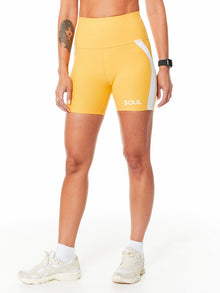 Beyond Yoga | Spacedye Top Line Biker Short | Yellow