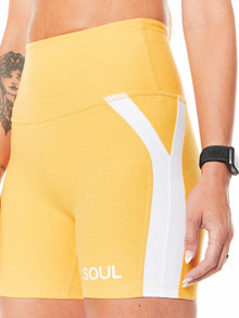 Beyond Yoga | Spacedye Top Line Biker Short | Yellow