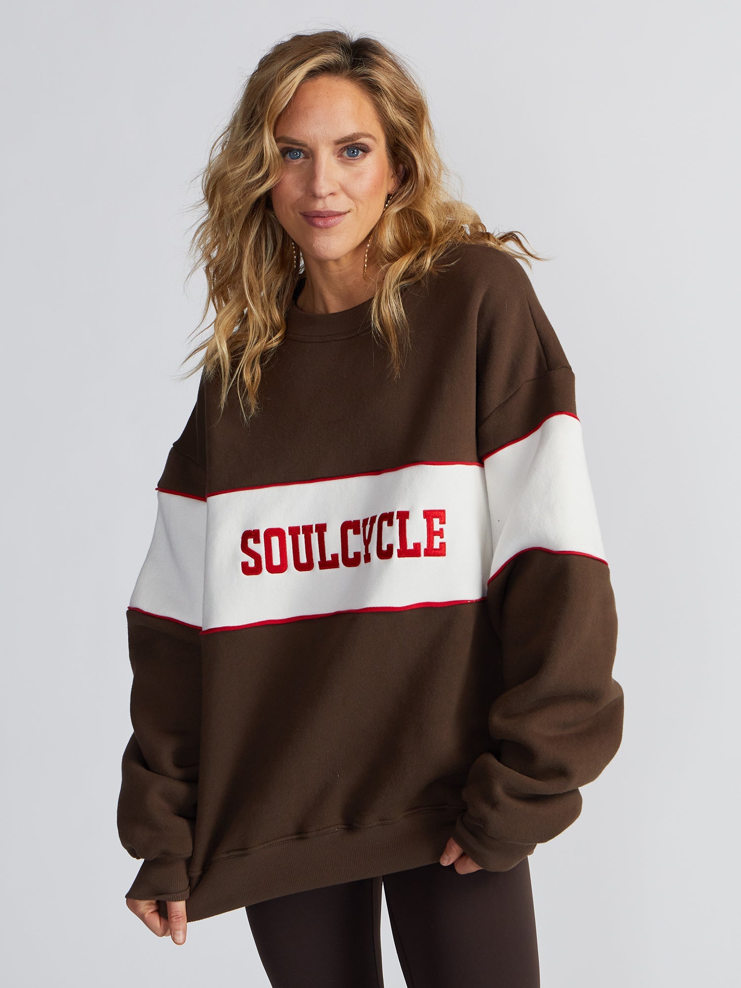 Unisex | Soul by SoulCycle | SoulCycle Brown Block Crew | Brown