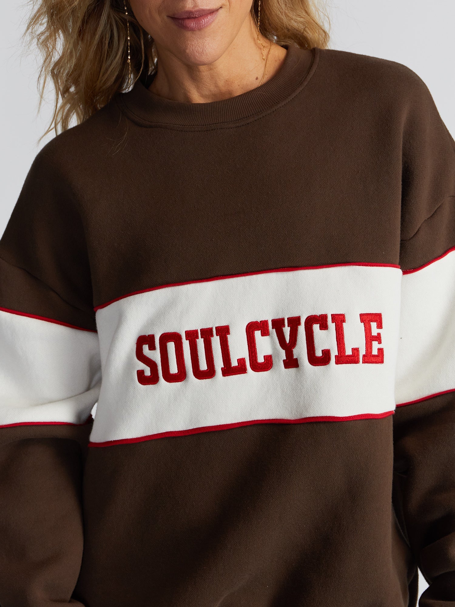 Unisex | Soul by SoulCycle | SoulCycle Brown Block Crew | Brown