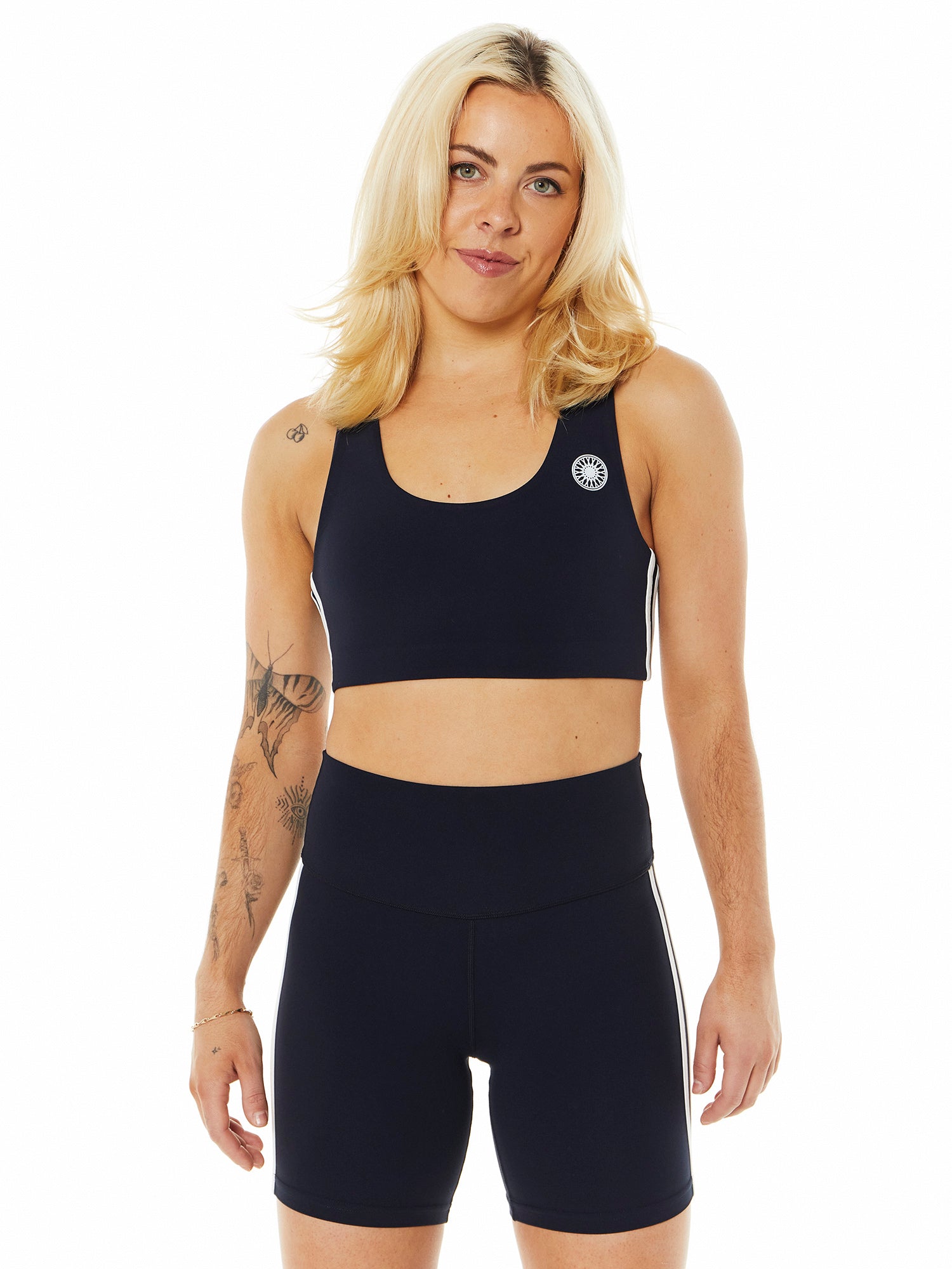 SPLITS59 | Ella Airweight Bra w/ White Wheel | Indigo Blue