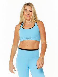Women | P.E Nation | Stellar Sports Bra | Black/Blue