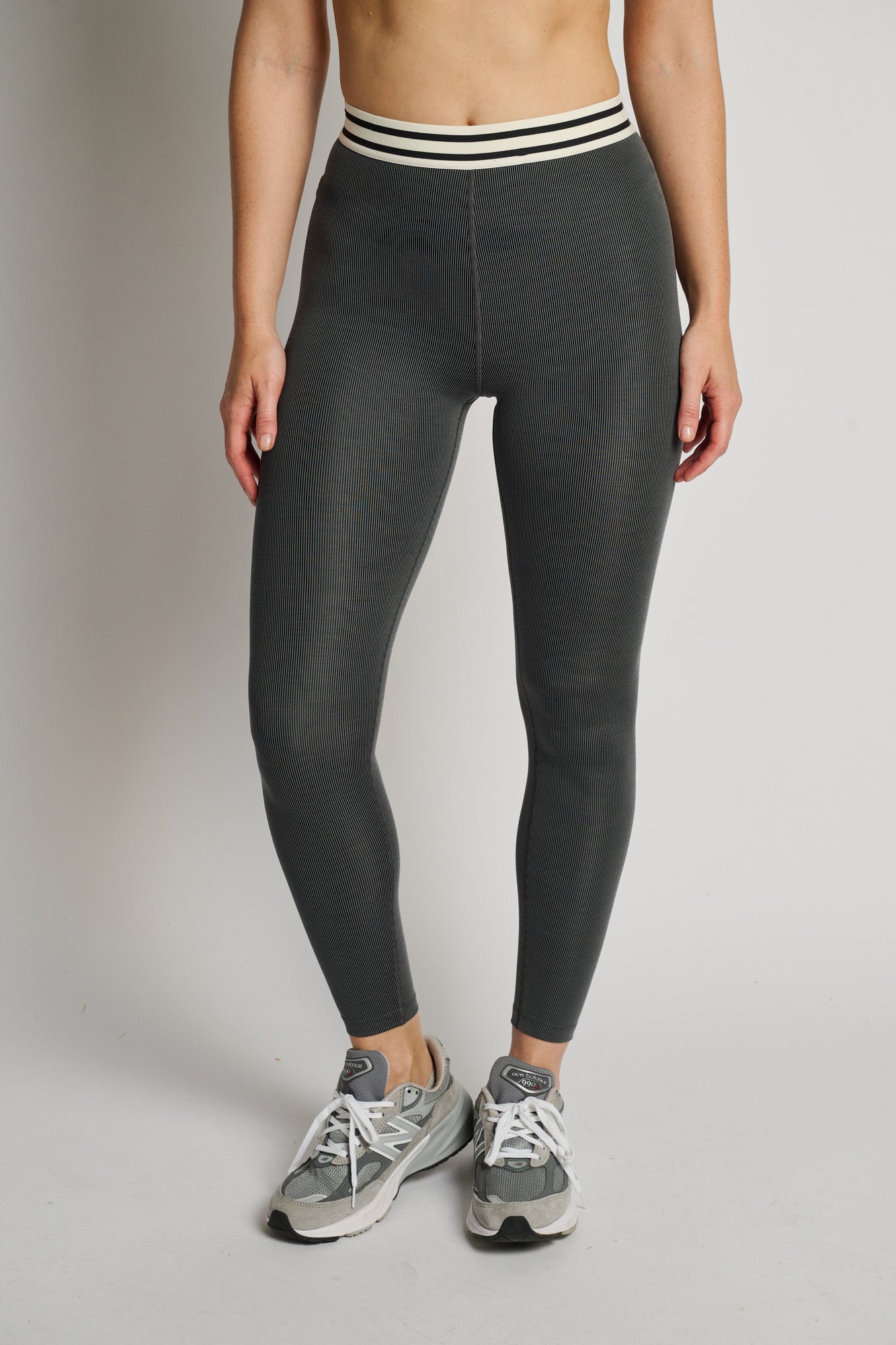 Women | SPLITS59 | Bailey High Waist Active Rib 7/8 | Heather Grey