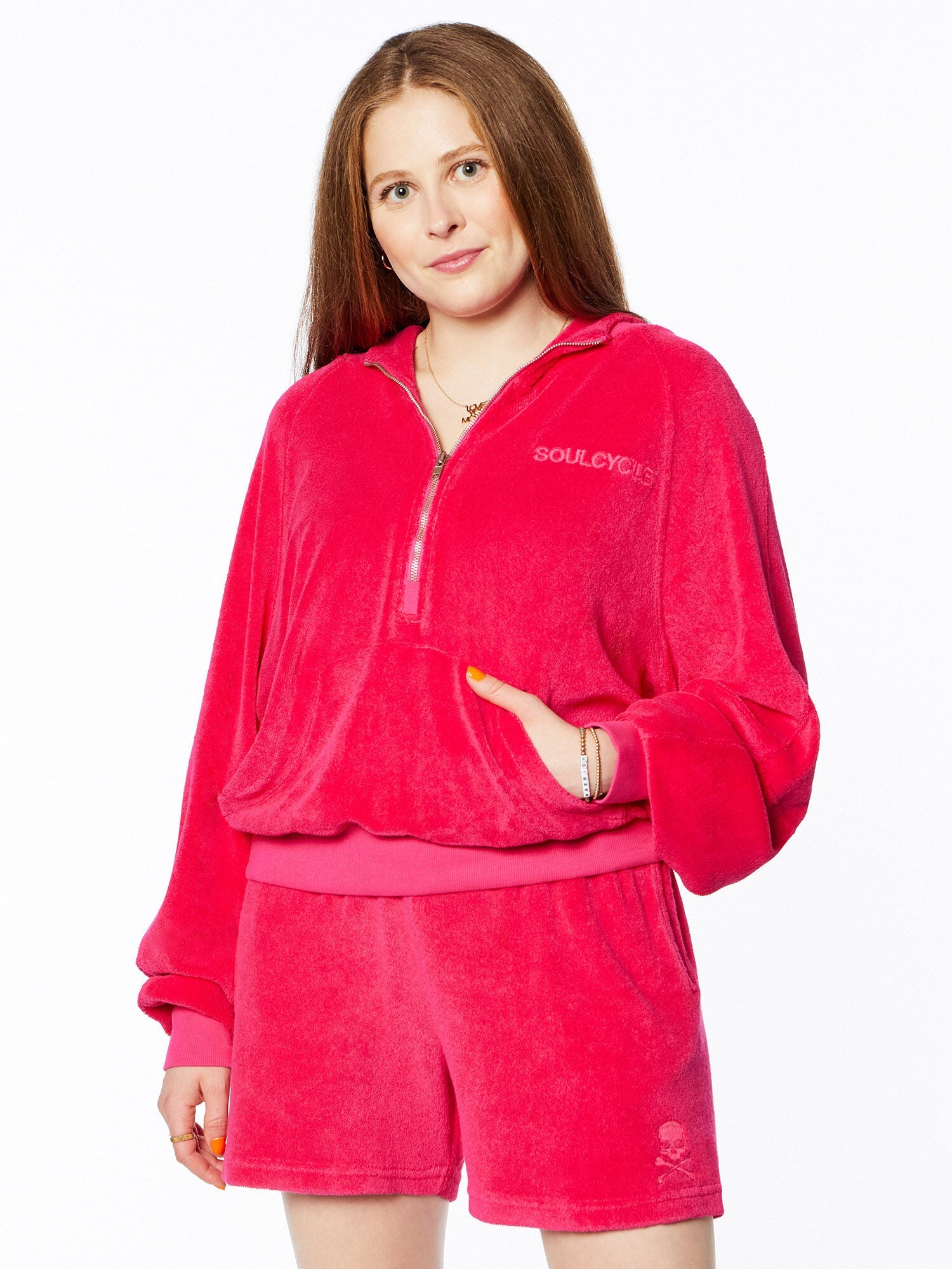 Women | Soul by SoulCycle | Ruby Terry 1/2 Zip Sweatshirt Pink | Pink