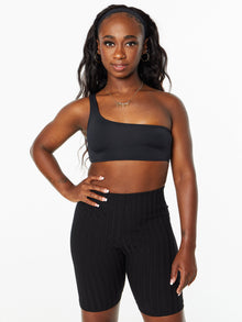 Women | Good American | Scuba One Shoulder Top Black | Black