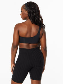 Women | Good American | Scuba One Shoulder Top Black | Black