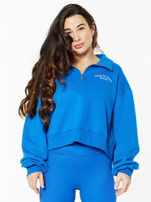 Women | Year of Ours | The Sports Club Quarter Zip | Blue