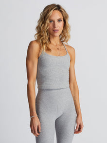 Women | Beyond Yoga | Slim Racerback Cropped Tank | Grey