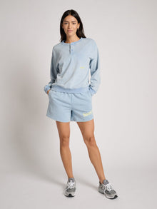 Women | The Mayfair Group | Sunny Days Are Coming Henley Sweatshirt | Blue