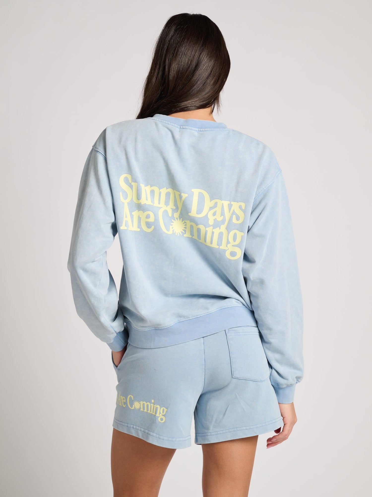 Women | The Mayfair Group | Sunny Days Are Coming Henley Sweatshirt | Blue