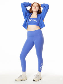 Women | Soul by SoulCycle | Marissa Cropped Zip Up Hoodie | Indigo Blue