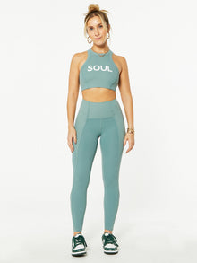 Women | Lululemon | Ribbed Nulu™High-Neck Yoga Bra | Teal