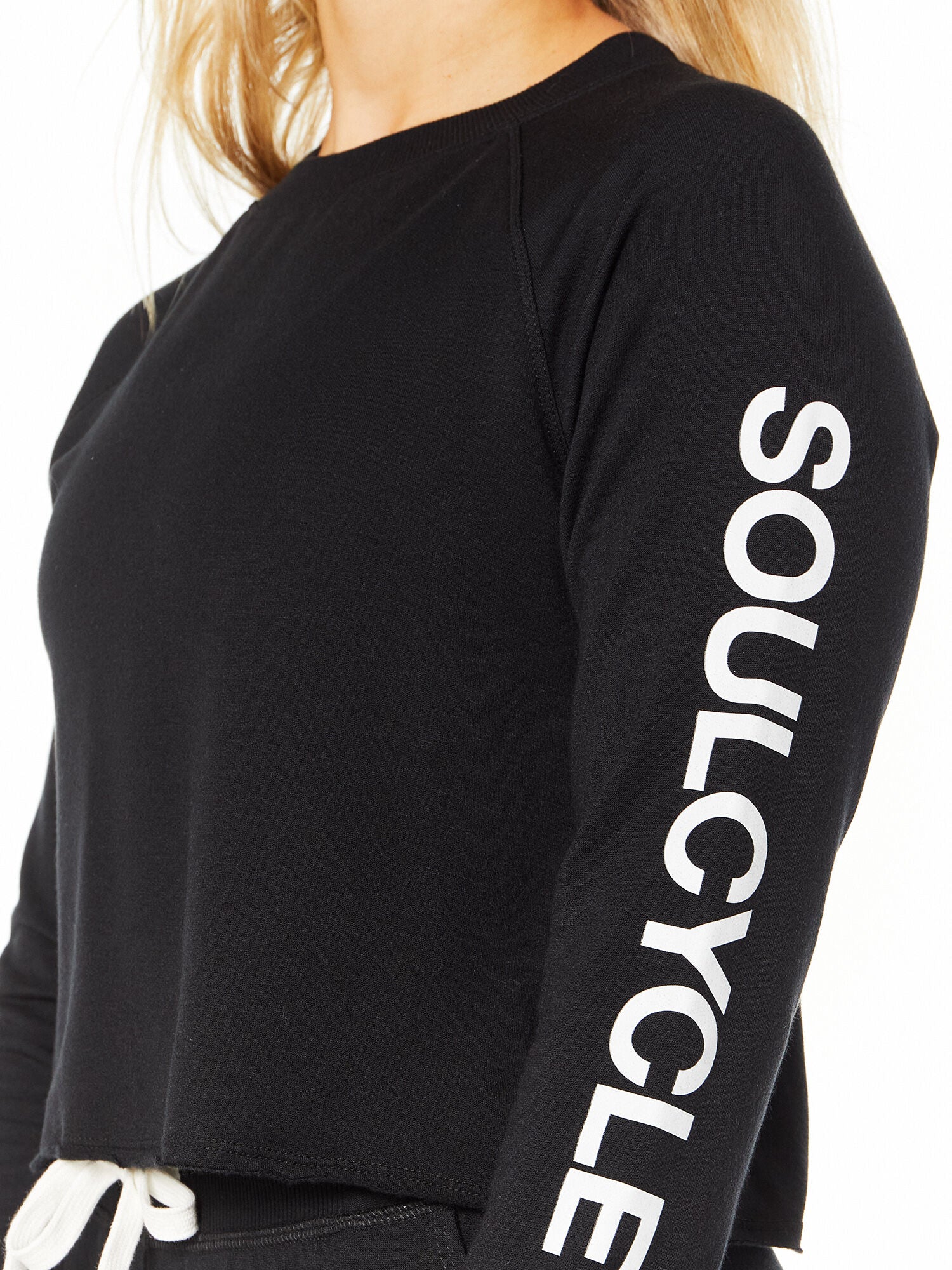 Women | SPLITS59 | Warm Up Crop Fleece Sweatshirt | Black