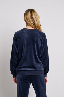 Women | SPLITS59 | Joy Velour Crewneck | Indigo Blue