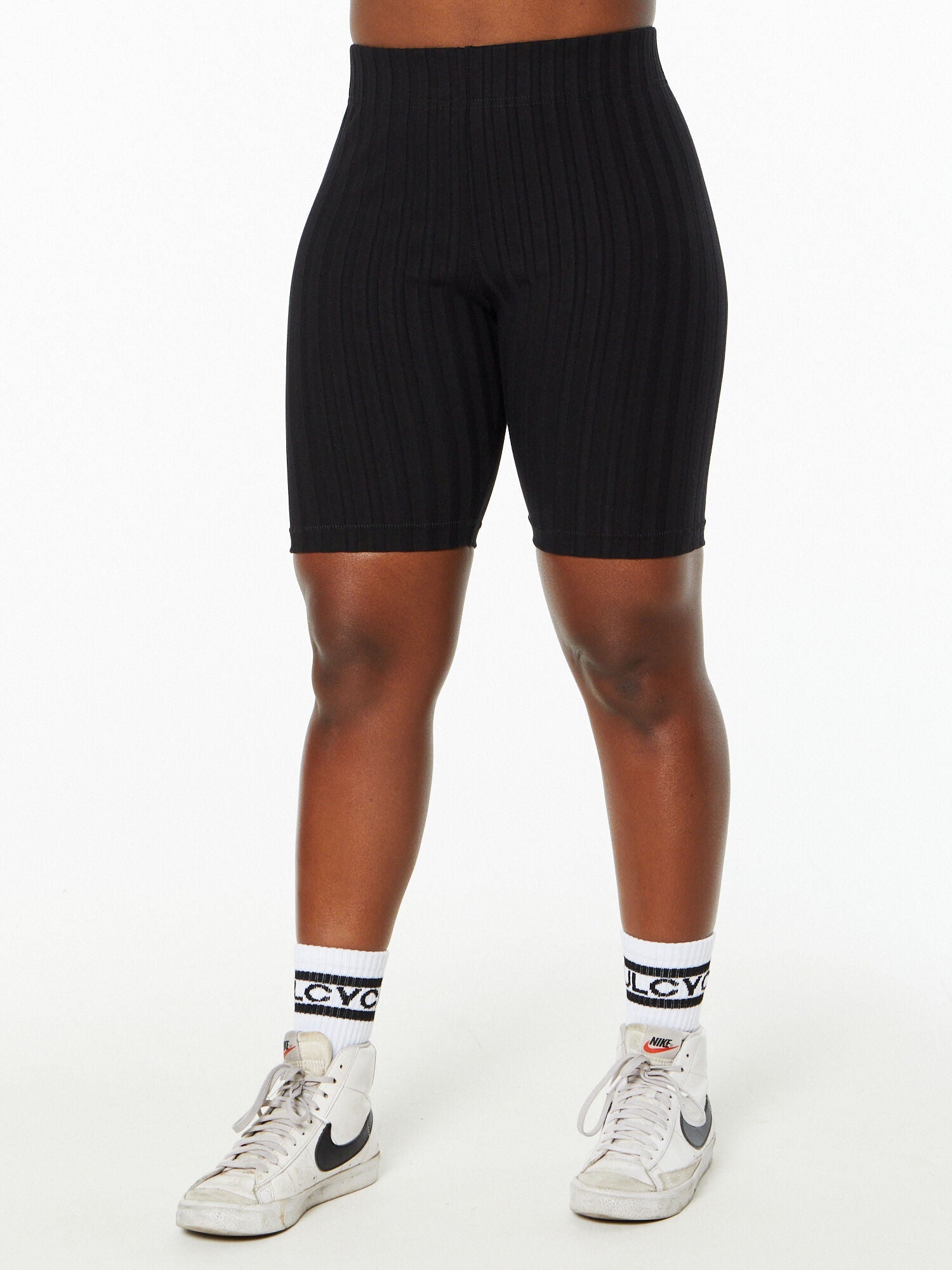 Women | Good American | Wide Rib Biker Short Black | Black