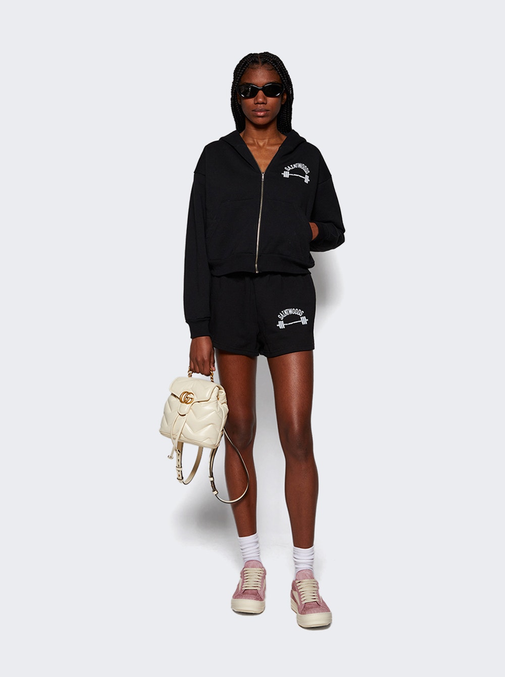 Women | SAINTWOODS | Palm Springs Zip Up Hoodie | Black
