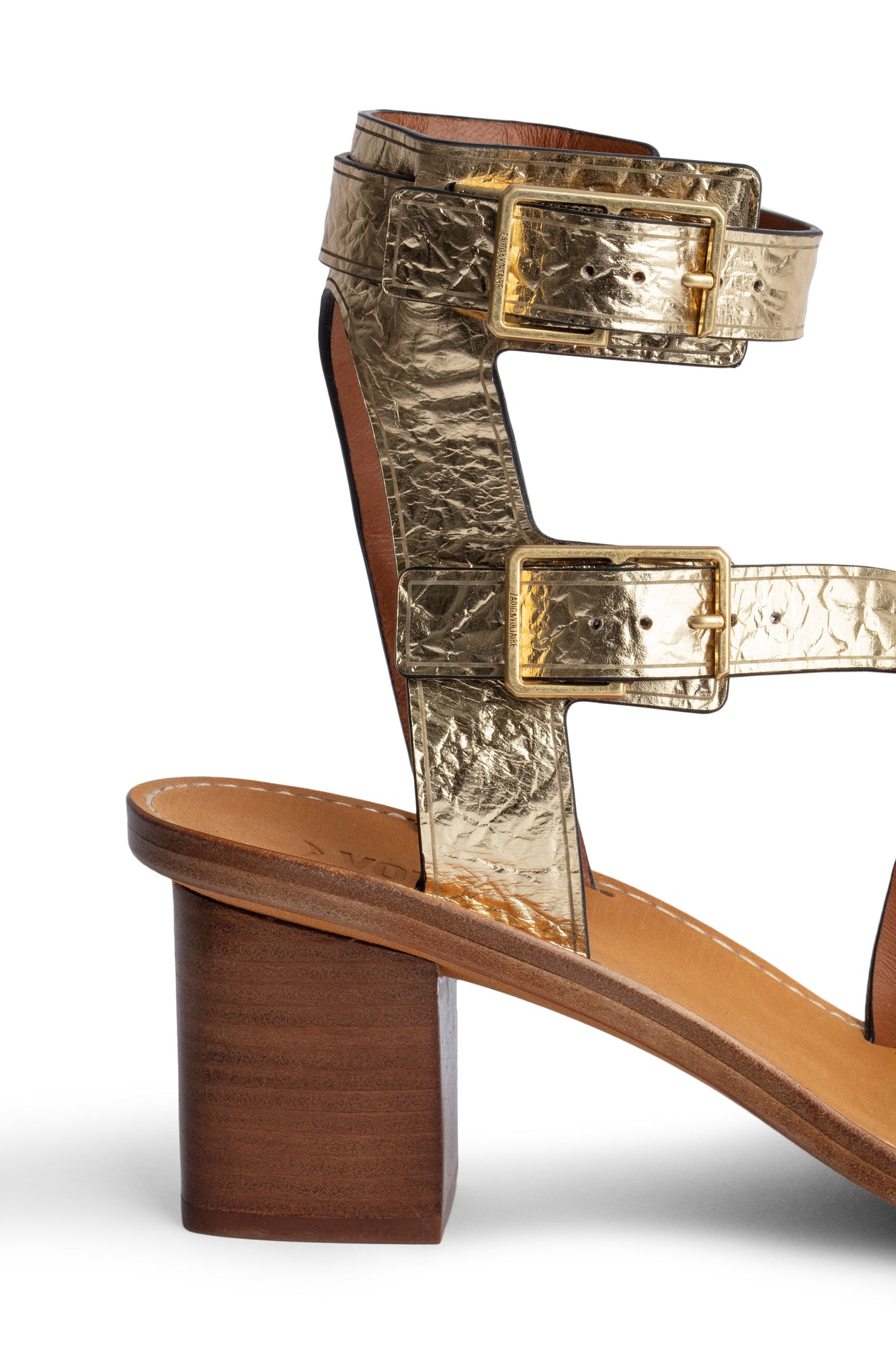 Zadig et Voltaire | Cecilia Caprese Wrinkle Sandal | Gold