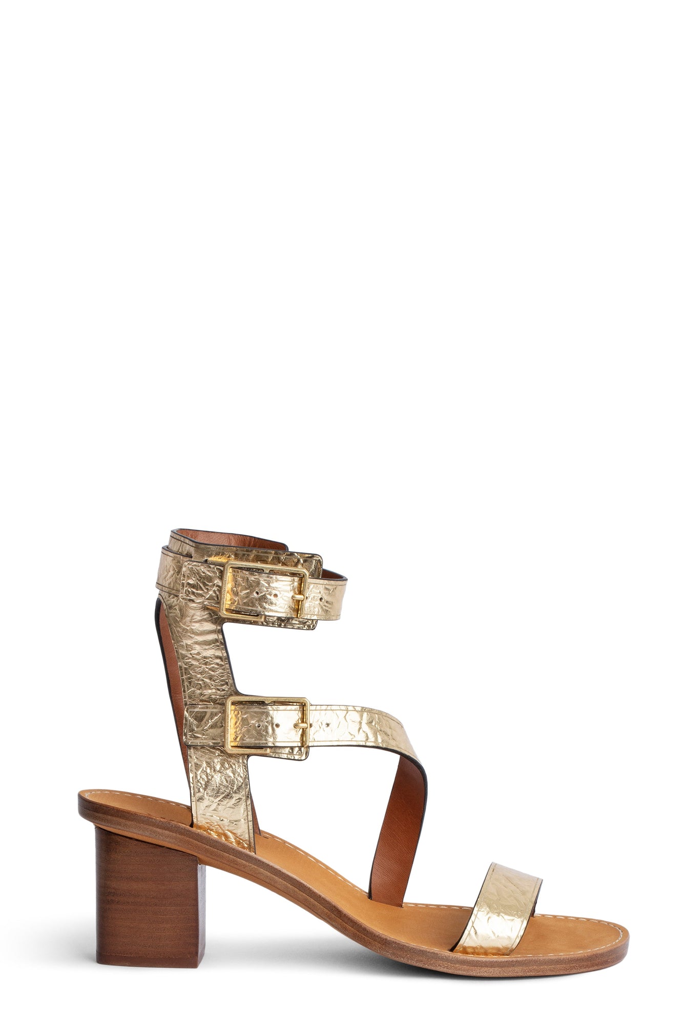 Zadig et Voltaire | Cecilia Caprese Wrinkle Sandal | Gold