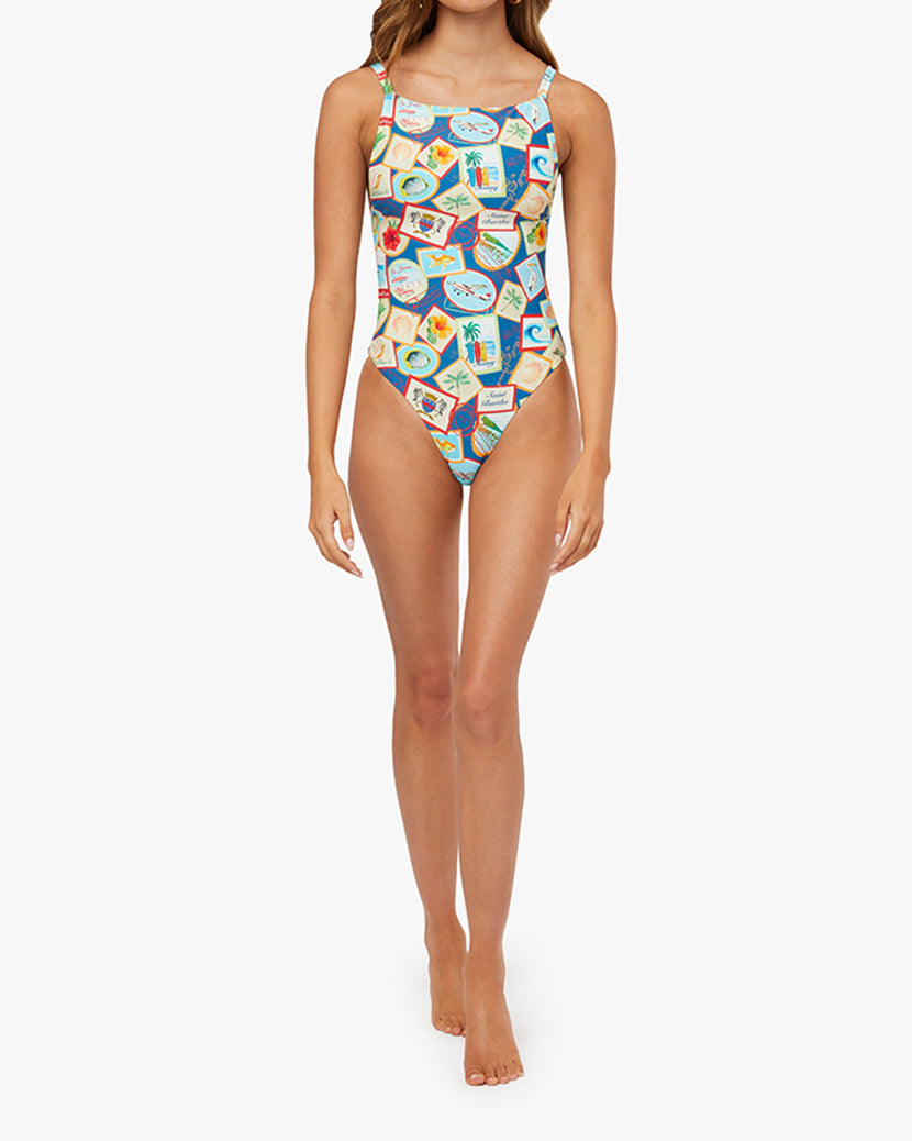 Square Neck One Piece | Aquamarine