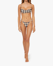 Ruched Scoop Top | Pale Gold/Black