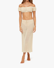 Crochet Puff Sleeve Scrunchie Top | Sandshell