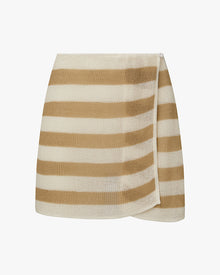 Crochet Mini Skirt | Pale Gold/Off White