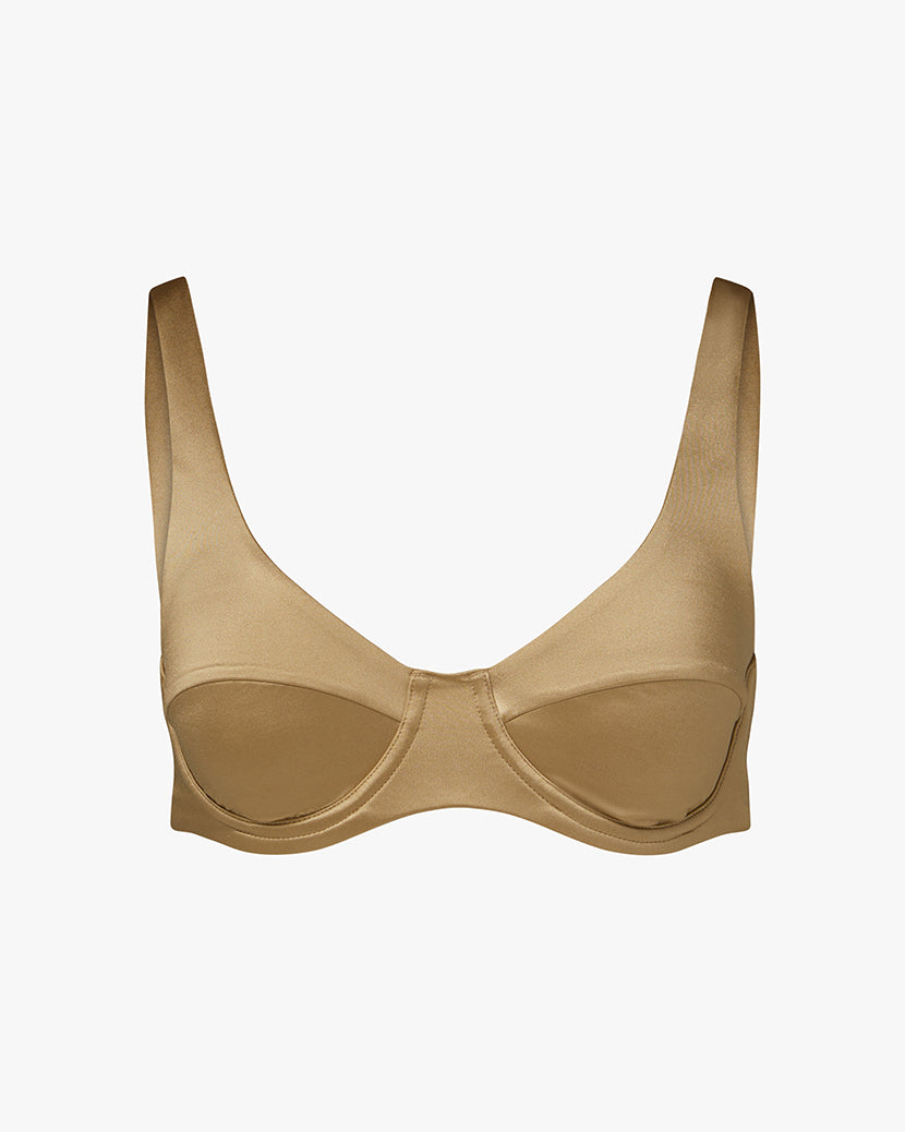 Scoop Underwire Top | Pale Gold