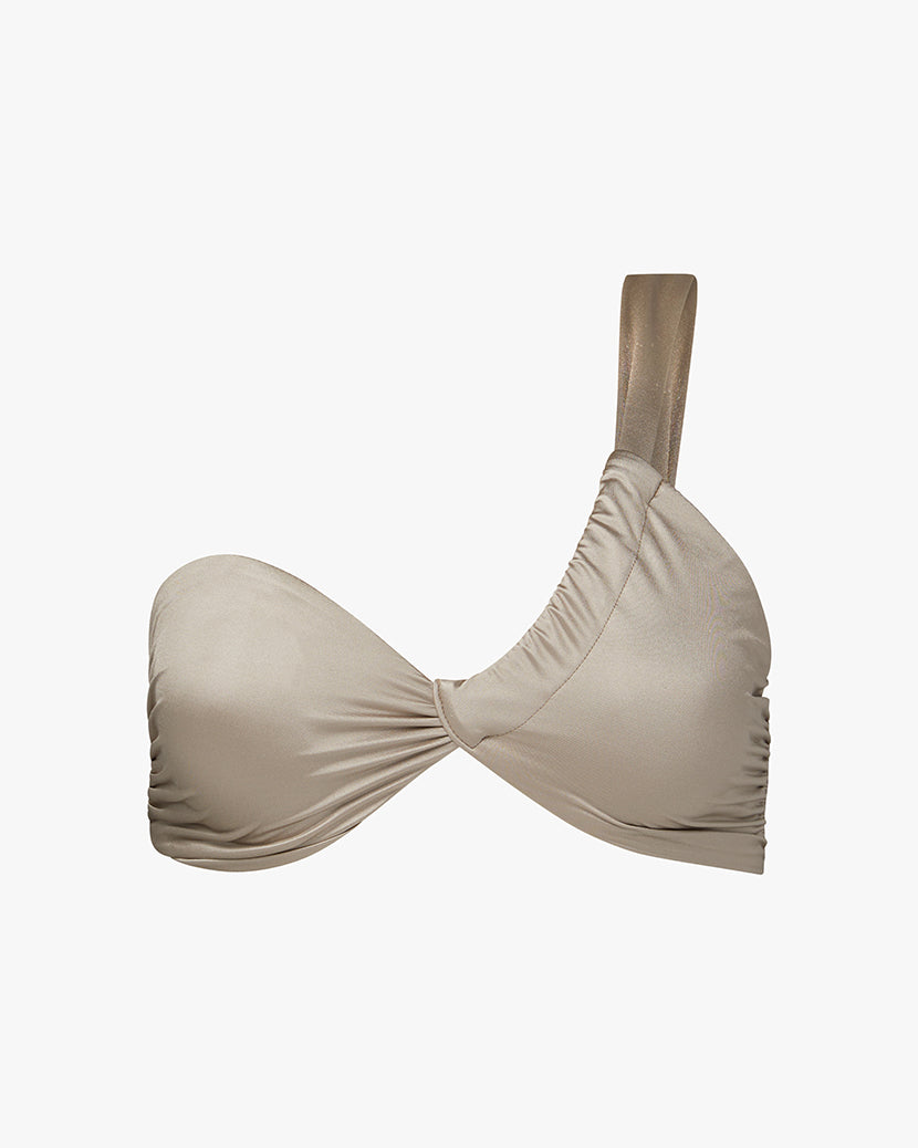 Ruched Asymmetrical Top | Oyster