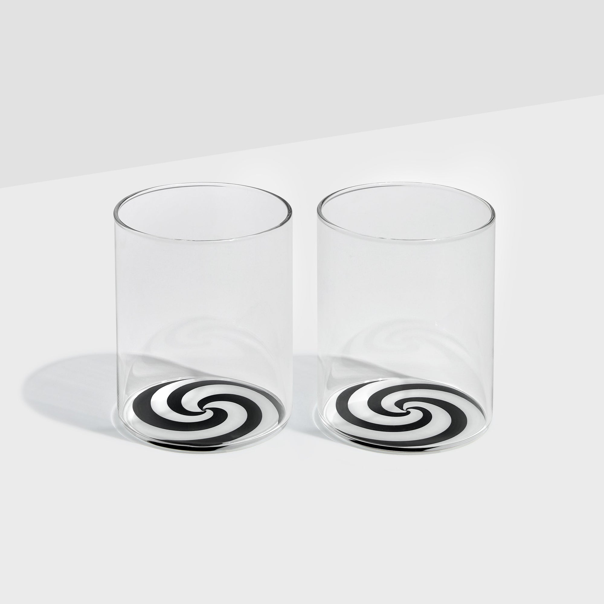 Set of 2 | Swirl Tumblers | Black/White
