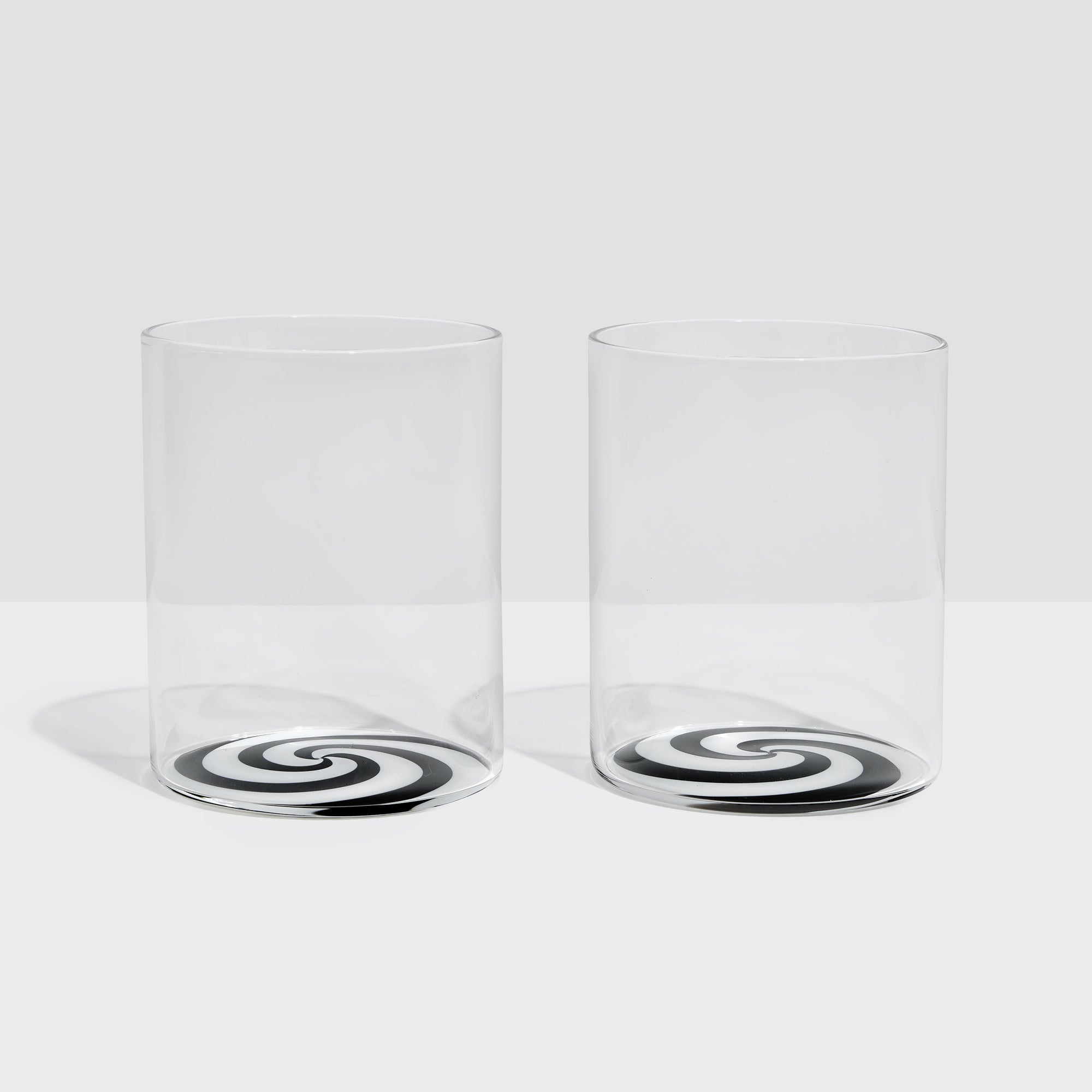 Set of 2 | Swirl Tumblers | Black/White