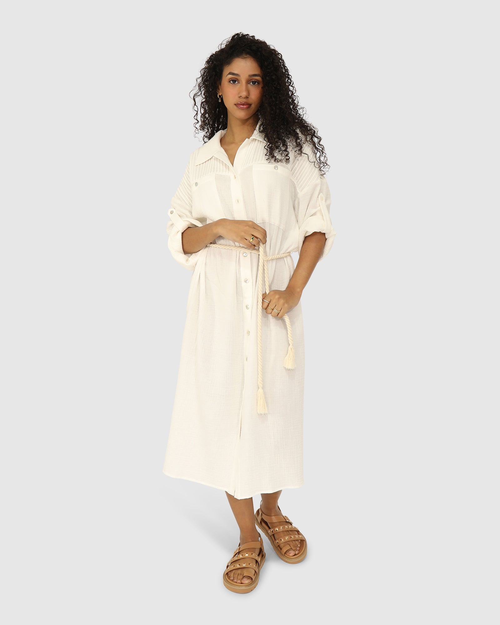Women | Seven Wonders Maxi Shirt Dress | White