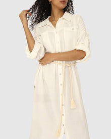 Women | Seven Wonders Maxi Shirt Dress | White