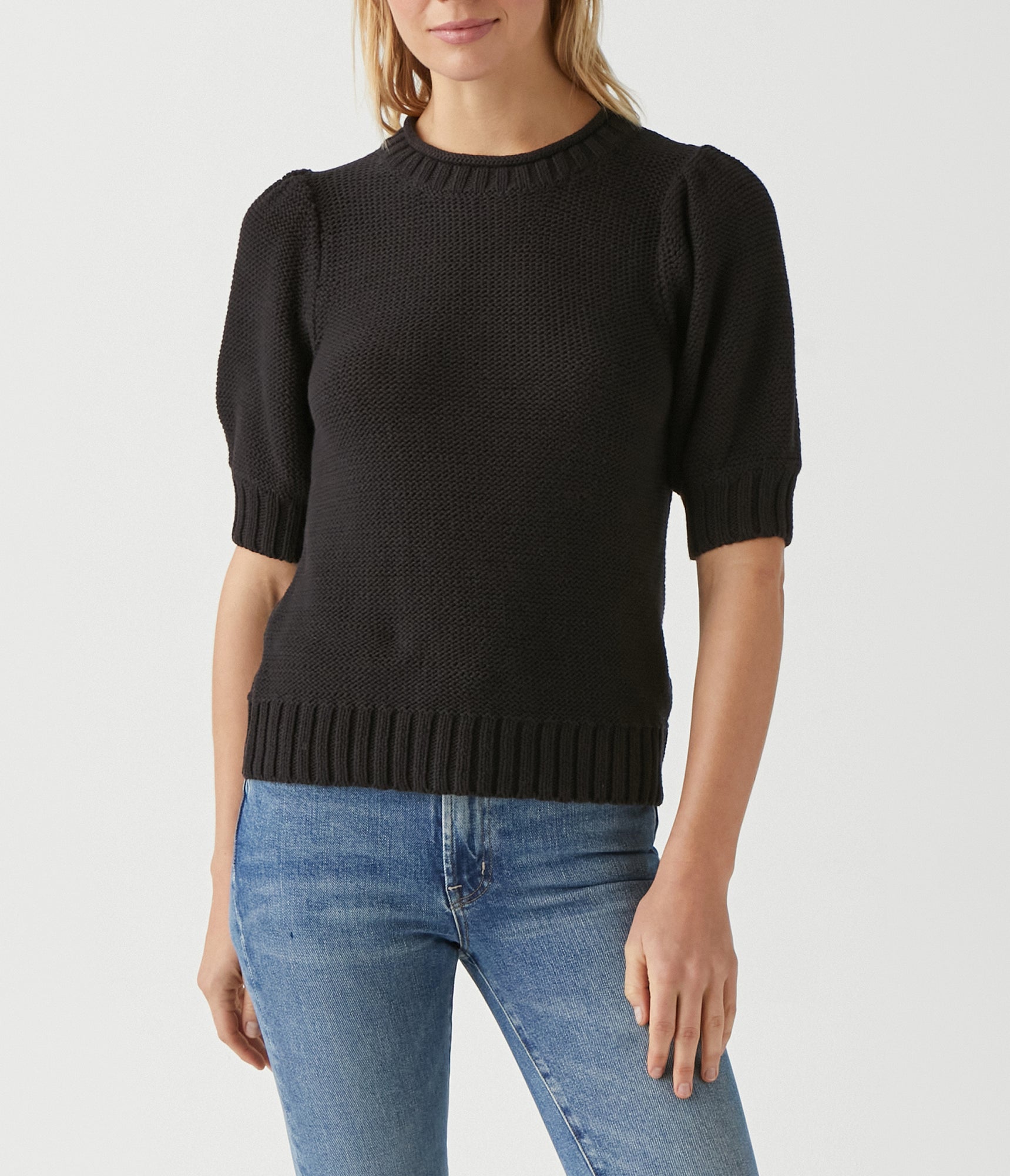 Astrid Puff Sleeve Sweater | Black