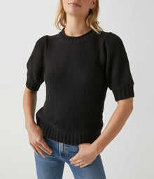 Astrid Puff Sleeve Sweater | Black