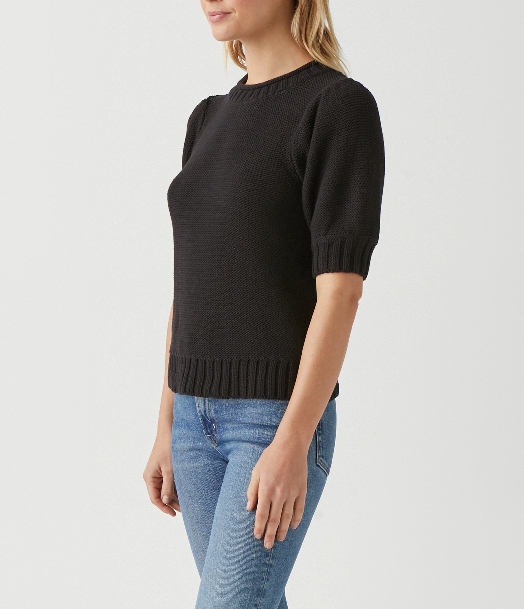 Astrid Puff Sleeve Sweater | Black