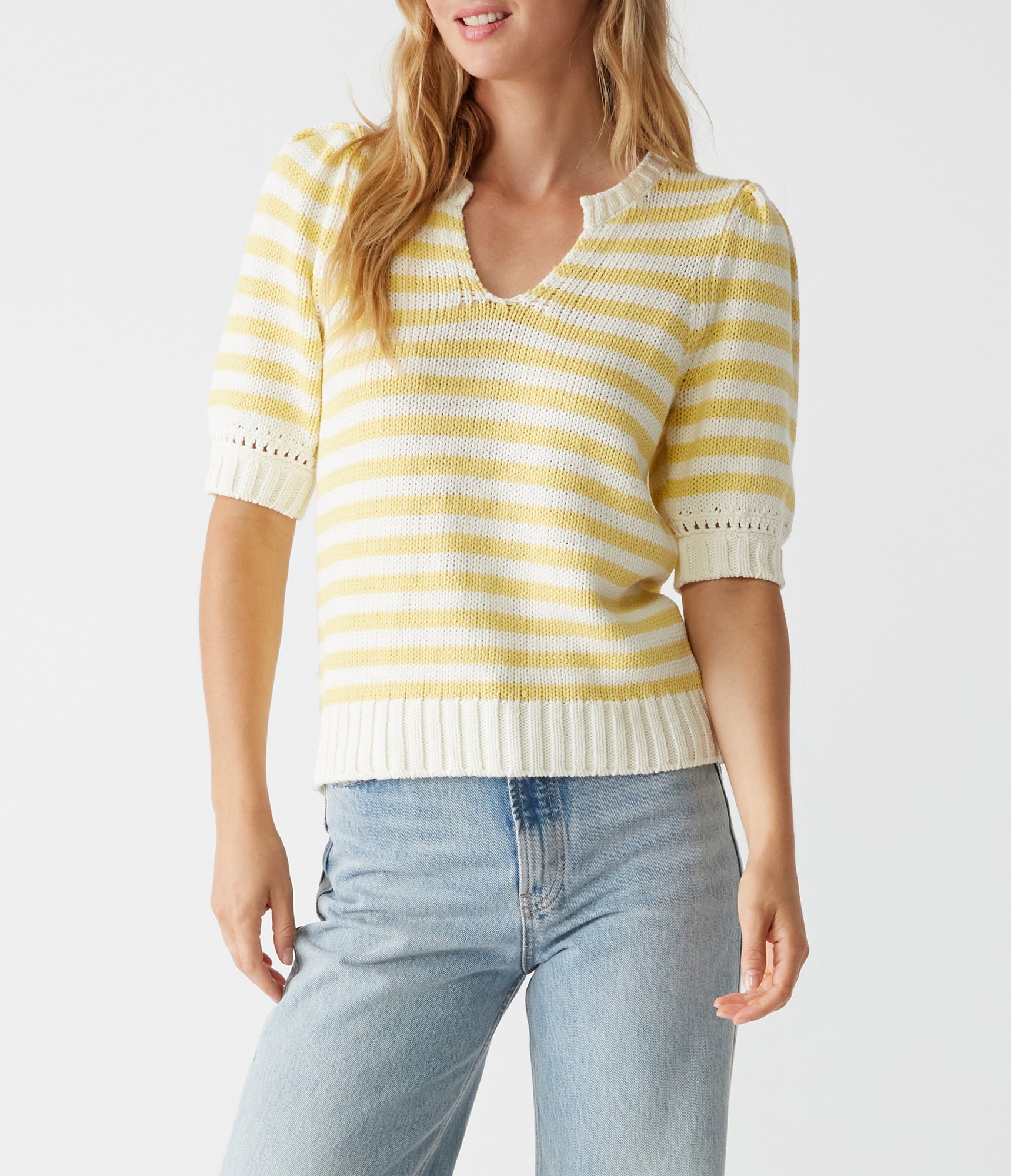 Merle Striped Crew Neck Sweater | Lemonade