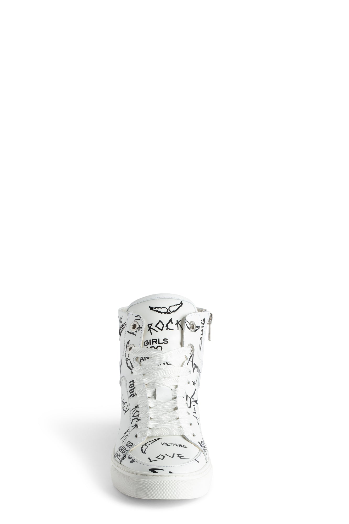 High Flash Smooth Calfskin Graffiti Sneakers | White