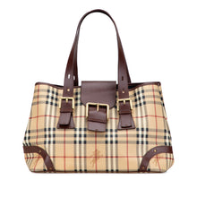 Burberry | Pre-Owned Haymarket Check Coated Canvas Tote | Beige
