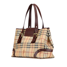 Burberry | Pre-Owned Haymarket Check Coated Canvas Tote | Beige