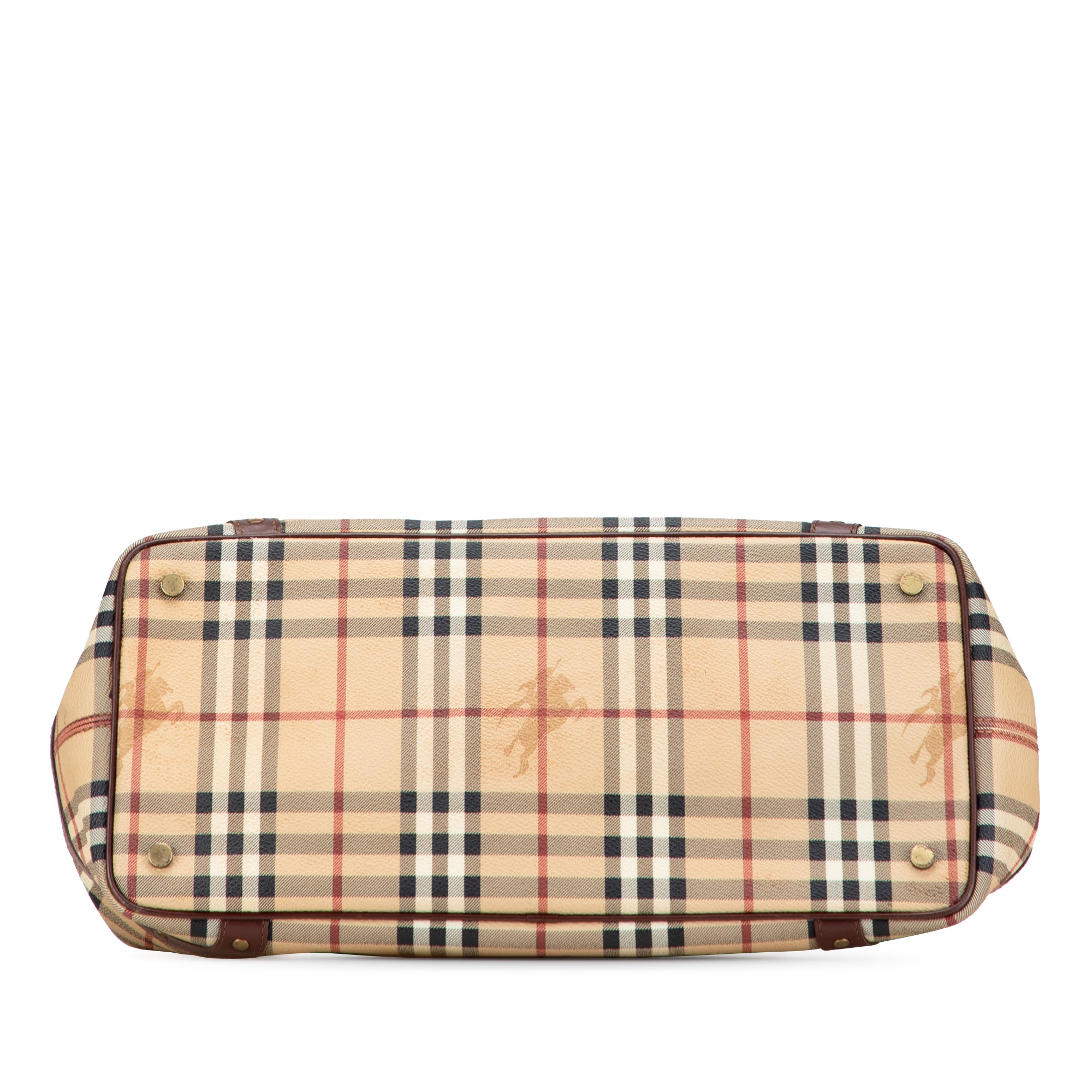 Burberry | Pre-Owned Haymarket Check Coated Canvas Tote | Beige
